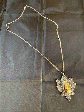 Acid Queen OOAK Lakshmi's Lotus Necklace Pyrite Sterling Silver & 22" Chain